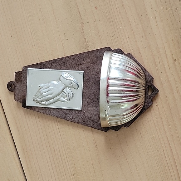 Vintage Wood and Metal Holy Water Font - Picture 1 of 3